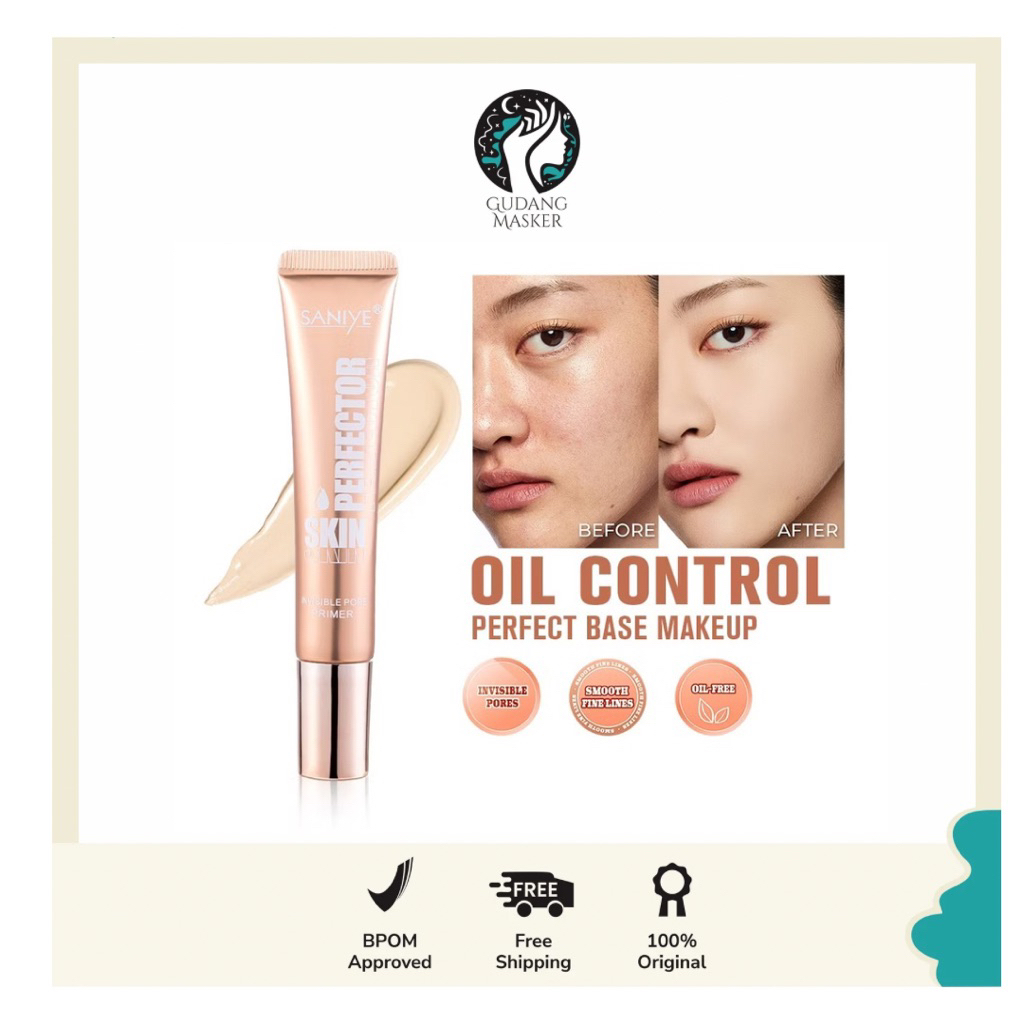 SANIYE Primer Cream Skin Perfect Makeup Base Tahan Lama Invisible Pore Wajah Kosmetik