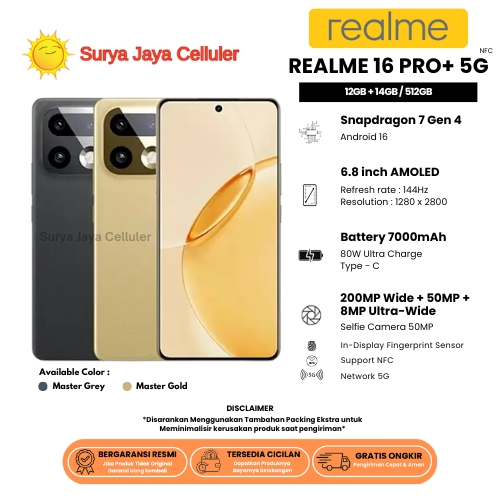 HP REALME 16 PRO+ 5G 12/512GB, 16 PRO 5G 12/256GB, 15 PRO 5G 12/512GB & 15 PRO 5G 12/256GB (BNIB)