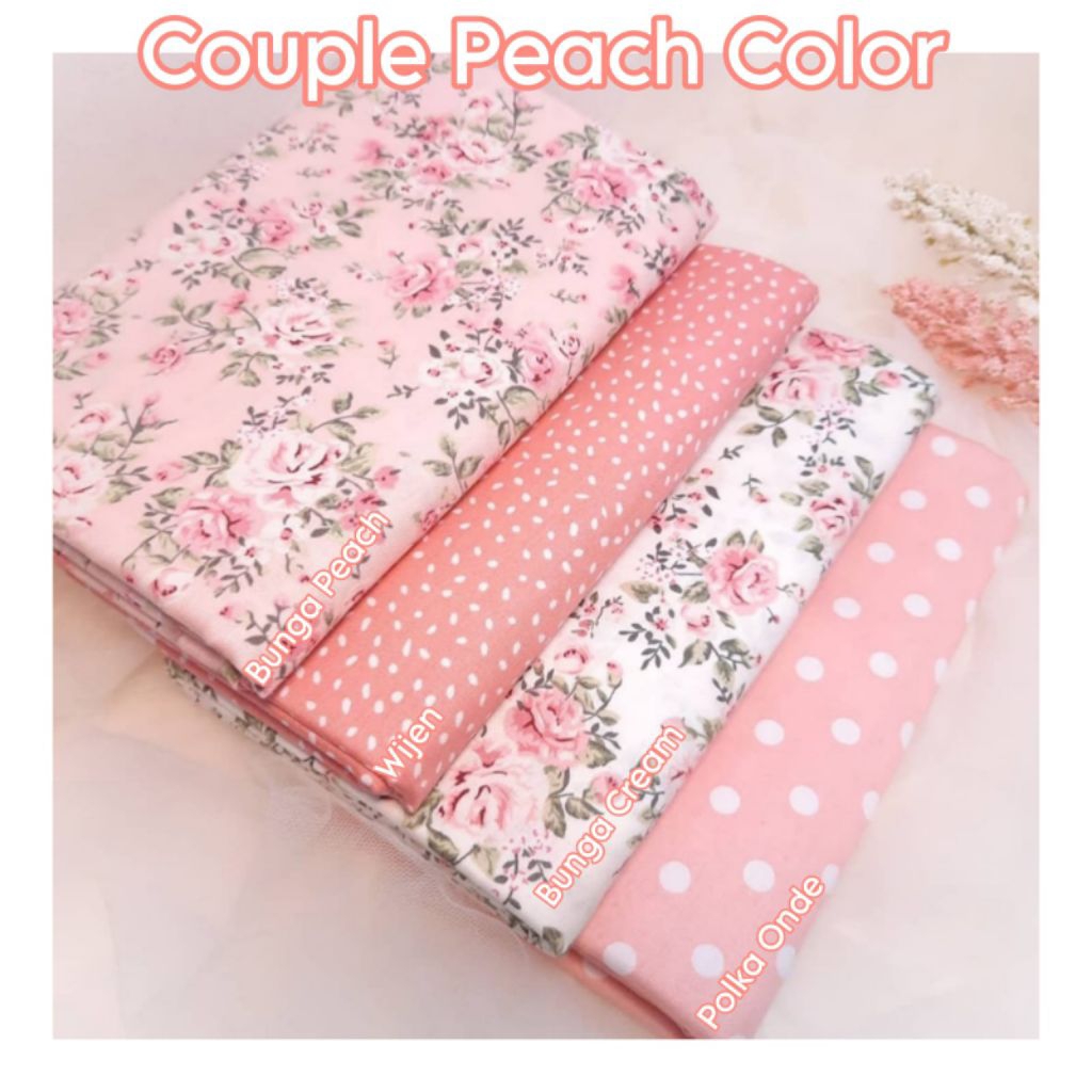 RATUTEX.ID Kain katun Jepang tokai Motif shabby chik bahan cotton Japan design motif bunga warna pea