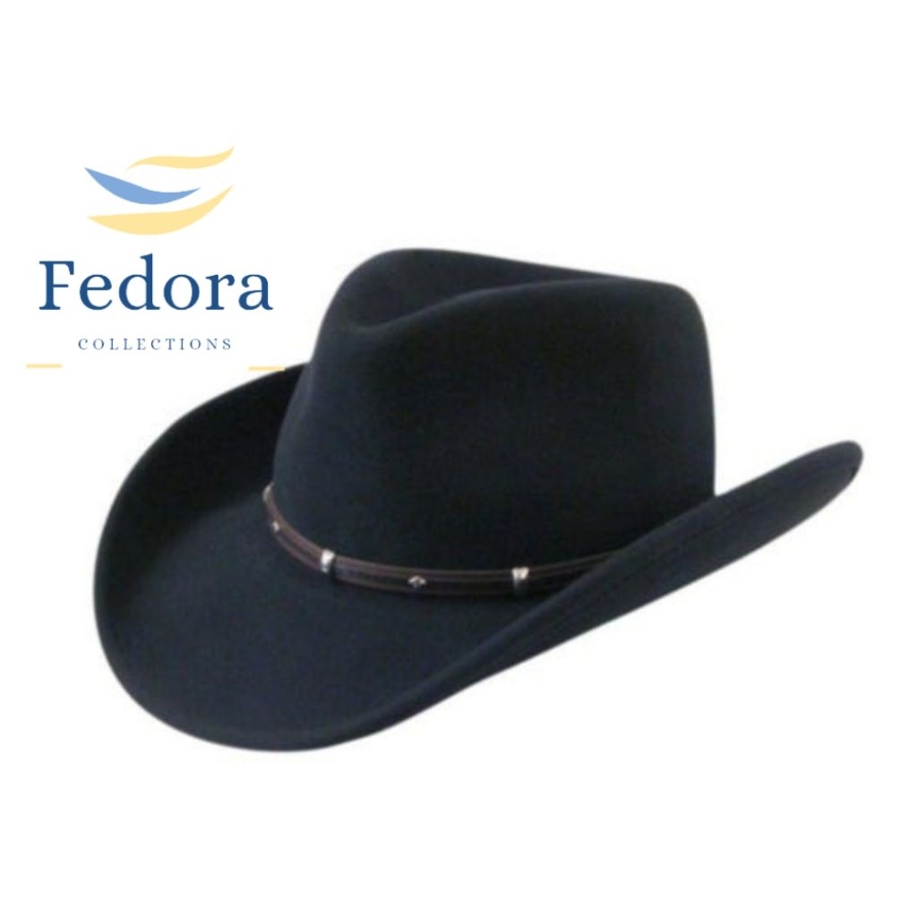 Topi Cowboy Pria Bahan Wol asli