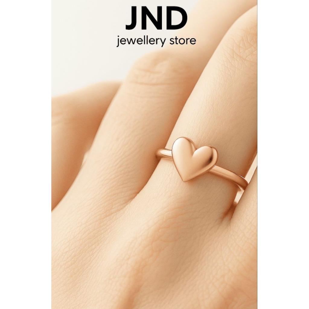 Cincin Love Suasa Asli — Cincin Emas Hati Simple Elegan Wanita / Couple | JND jewellery store