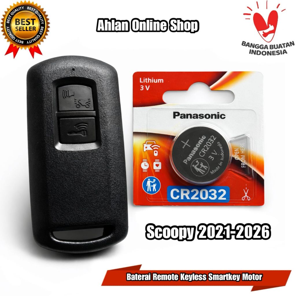 Baterai batre remot remote keyless smartkey motor honda scoopy 2021 2022 2023 2024 2025 2026