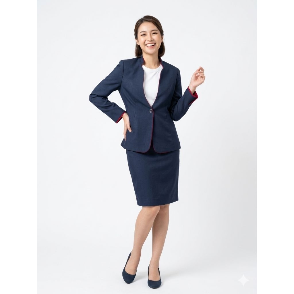 Blazer + rok kerja wanita warna NAVY