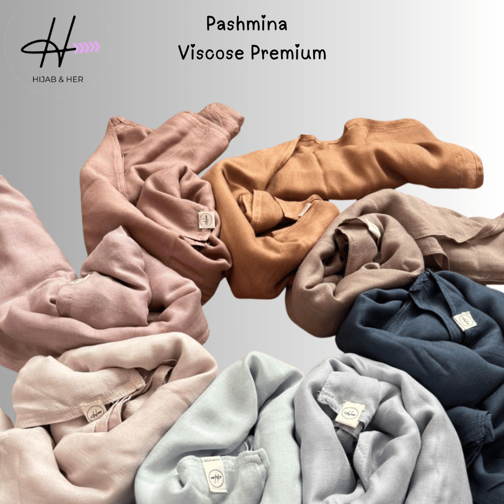 Hijab Pashmina Panjang Viscose Pemium Polos Adem Dan Flowy by Hijab And Her