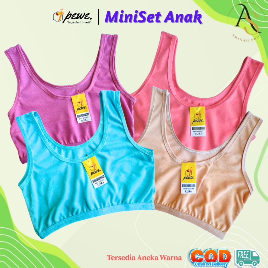12 Pcs Miniset Anak Remaja Usia 8 - 13 Tahun Bahan Katun lembut murah - MINISET ANAK REMAJA MURAH - 