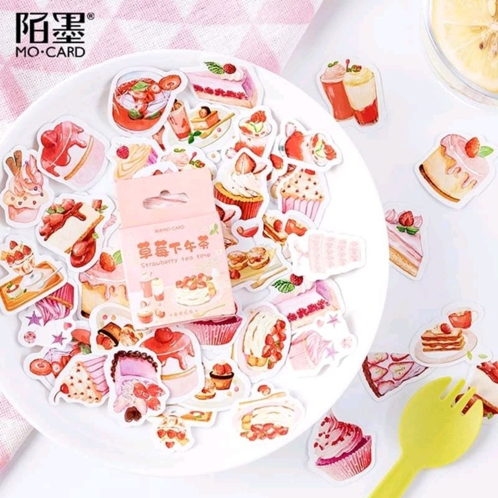 Foodie Mini Label Memo Sticker Box - Stiker Set Lucu Journaling Scrapbooking