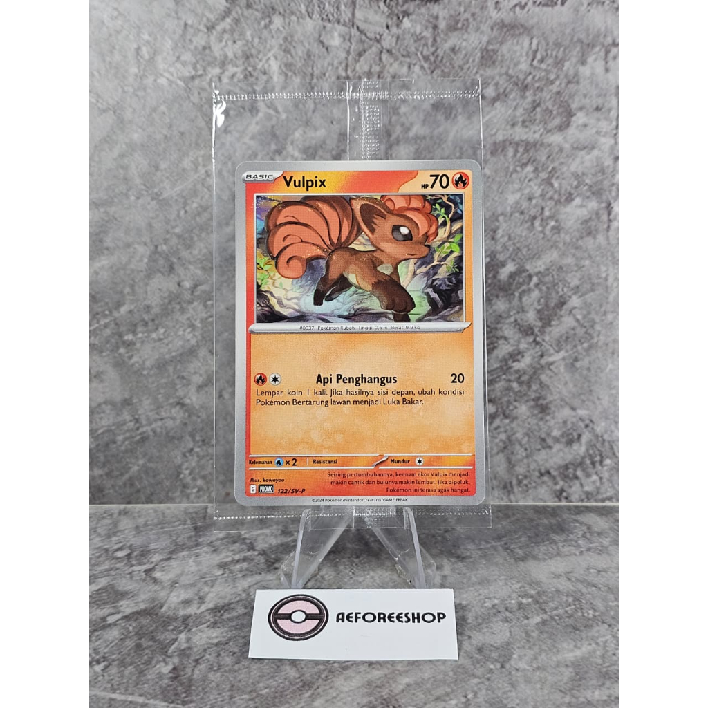 Kartu Pokemon Indonesia 2024 - Vulpix 122/SV-P Promo - Pokeball Holo