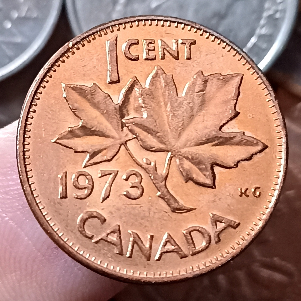 Koin Kuno Asing Canada 1 Cent Tahun 1973