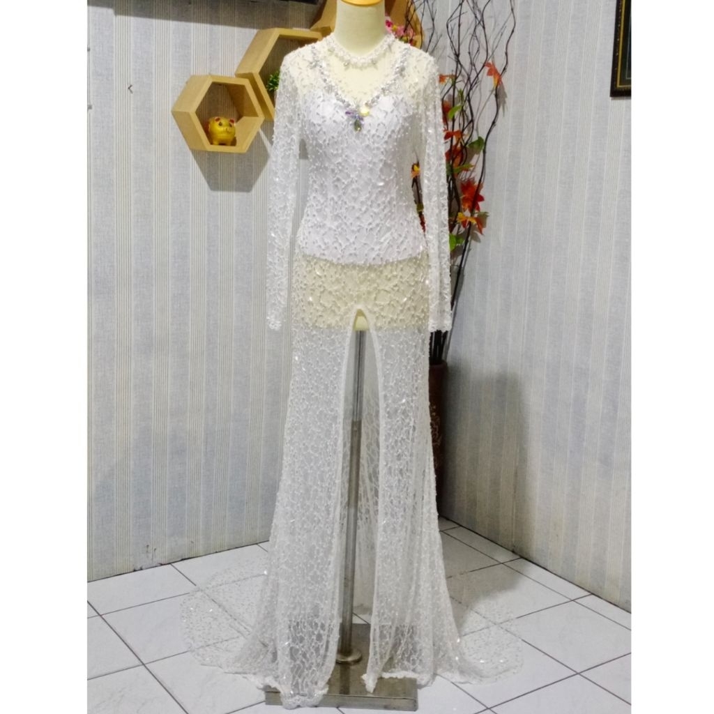 Kebaya Akad Putih Full Payet Preloved (Baca Deskripsi)