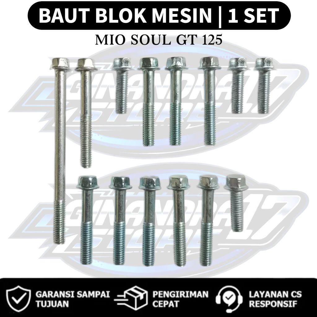 Baut Blok CVT 1 SET Yamaha Mio Soul GT 125 / Baut CVT 1SET Motor Mio Soul GT 125