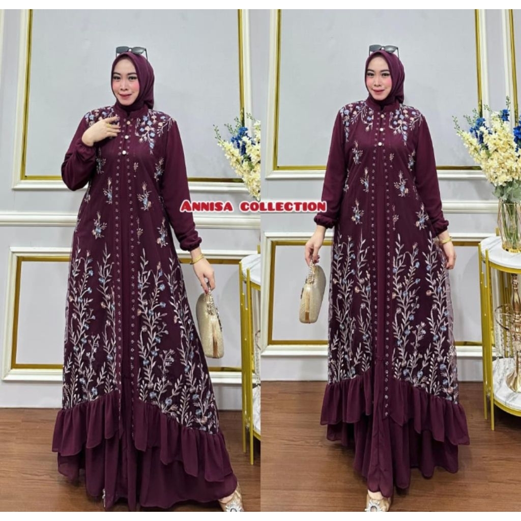 GAMIS BRUKAT/GAMIS BAHAN CERUTY BABIDOLL/GAMIS MODEL BELAH DEPAN/GAMIS MODEL PAYET/MODEL BARU/MODEL 