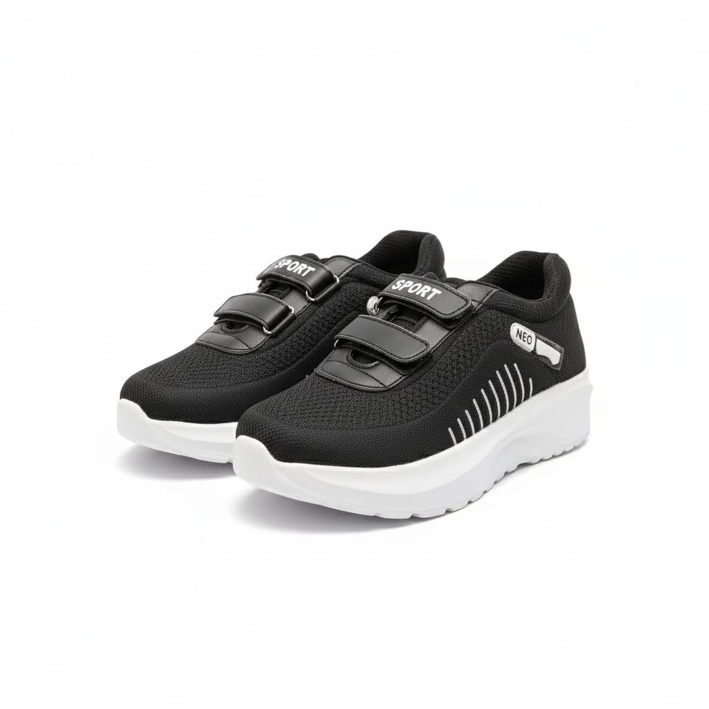 (Ekstra Promo) Sepatu Hitam Sepatu Sekolah Anak Perempuan Laki-Laki PAUD TK SD Sepatu Hitam Polos/Hi