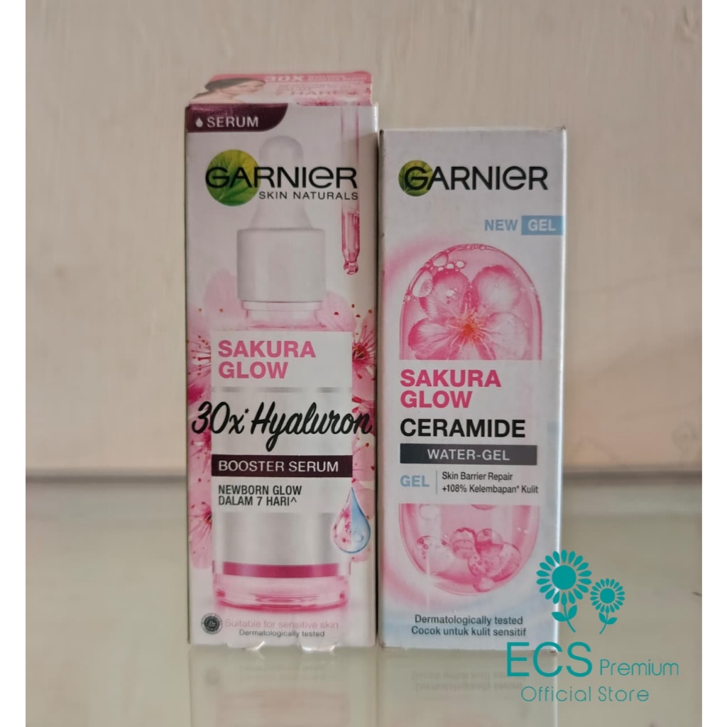 Garnier Sakura Glow Water Gel Serum - 20ml / 30ml Ceramide Hyaluron Melembabkan Memperbaiki Skin Bar