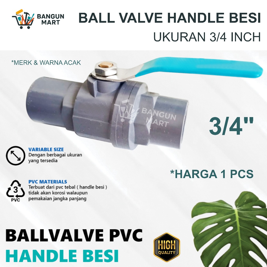 Ball Valve Gagang Besi Plat Stop Kran Gagang Besi 3/4 Inch Stop Kran / Ball Valve 3/4 Inch Gagang Be