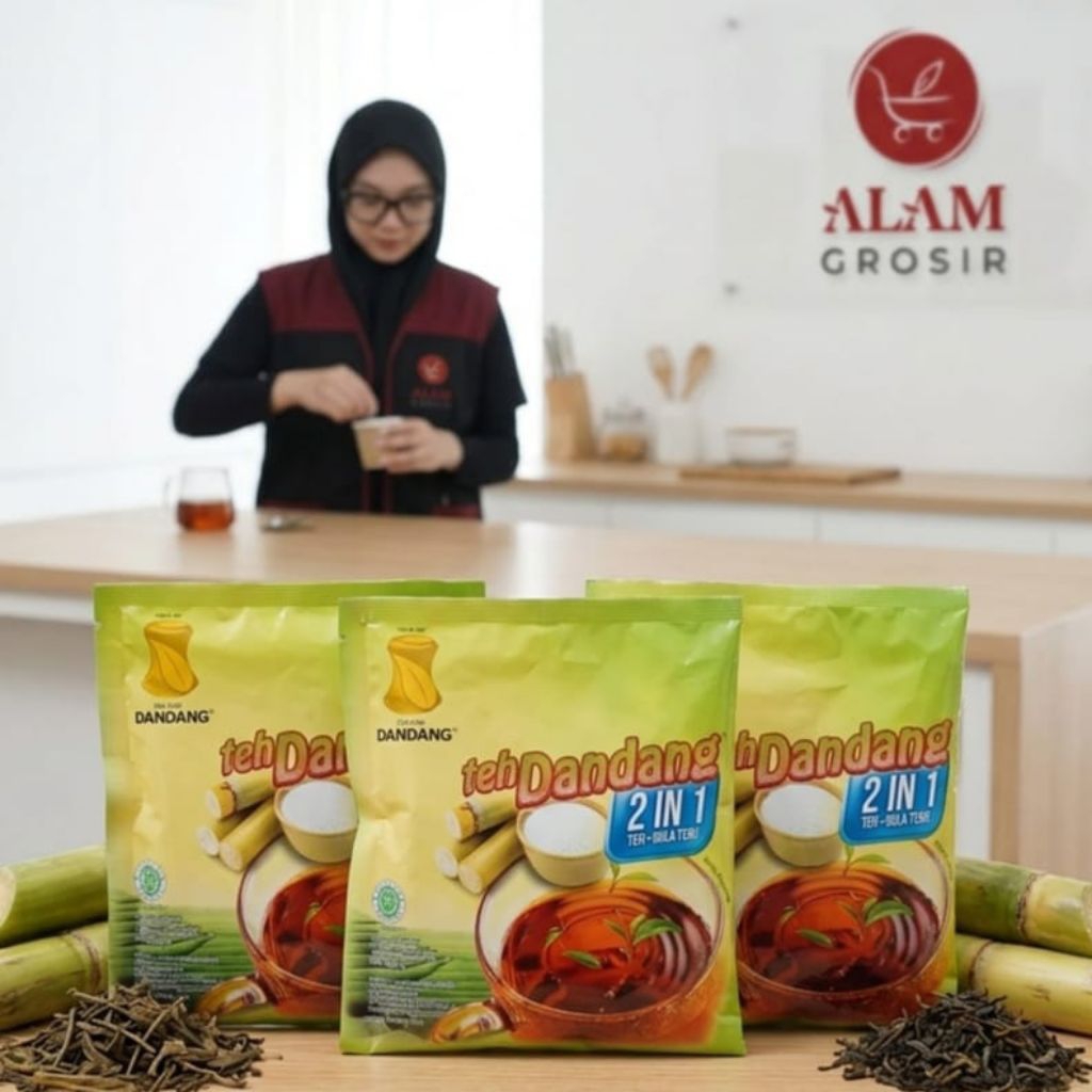 Teh Dandang Teh wangi Celup 2 in 1 teh+Gula Tebu 18gr 1 renteng isi 10 pcs