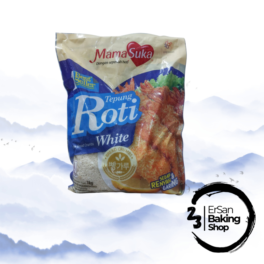 Mamasuka Panir Putih/White Panko Breadcrumb Kasar/Tepung Panir Putih Mamasuka 1 Kg