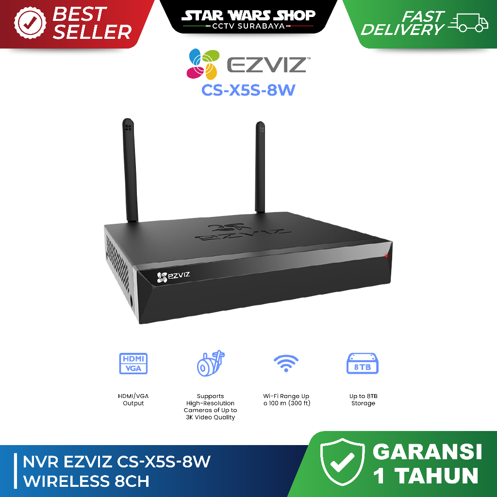 NVR Ezviz CS-X5S-8W Wireless 8CH