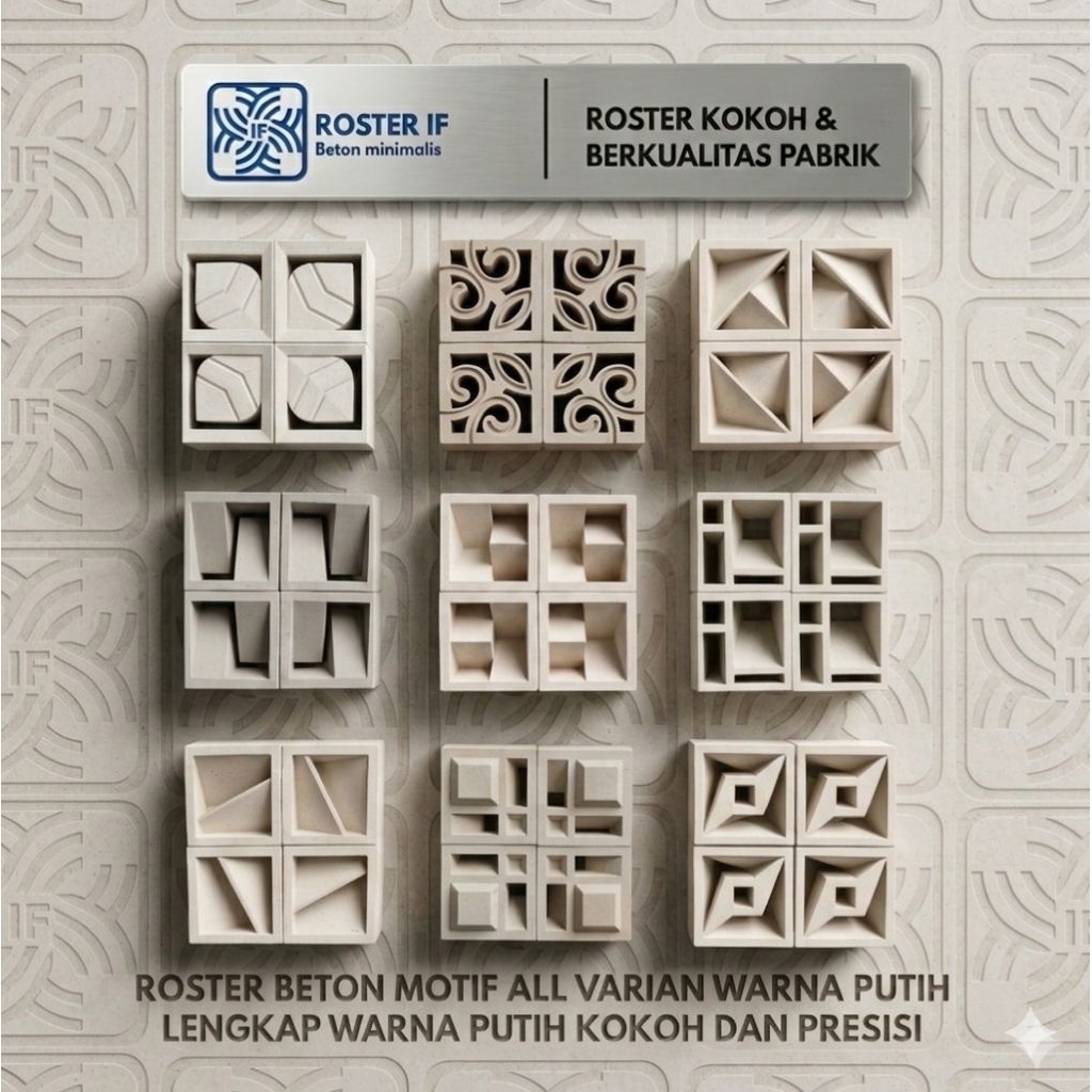 Roster beton minimalis | Roster beton putih | Ventilasi udara | Loster beton minimalis