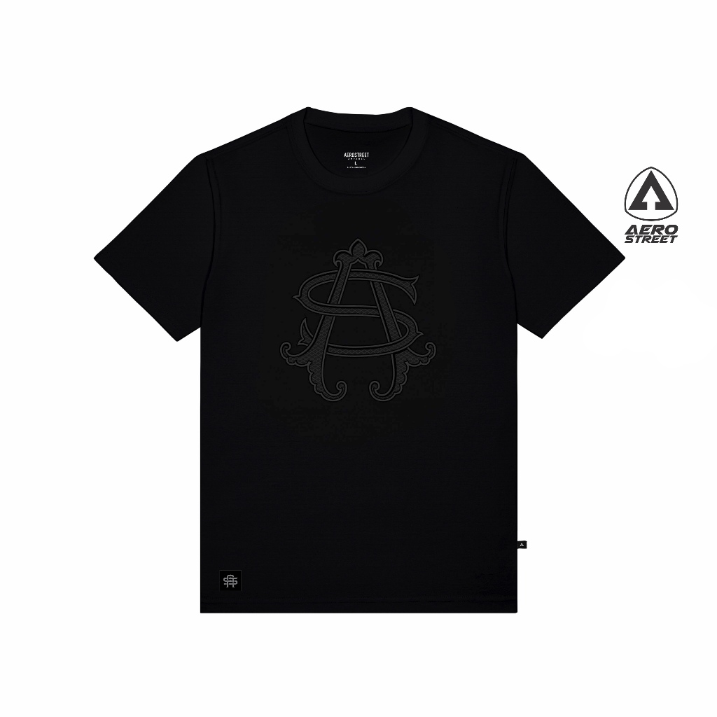 Aerostreet Hyper Kaos Pria Hitam T-shirt Cowok Men Casual Cotton Combed Adem Tidak Panas AACAA