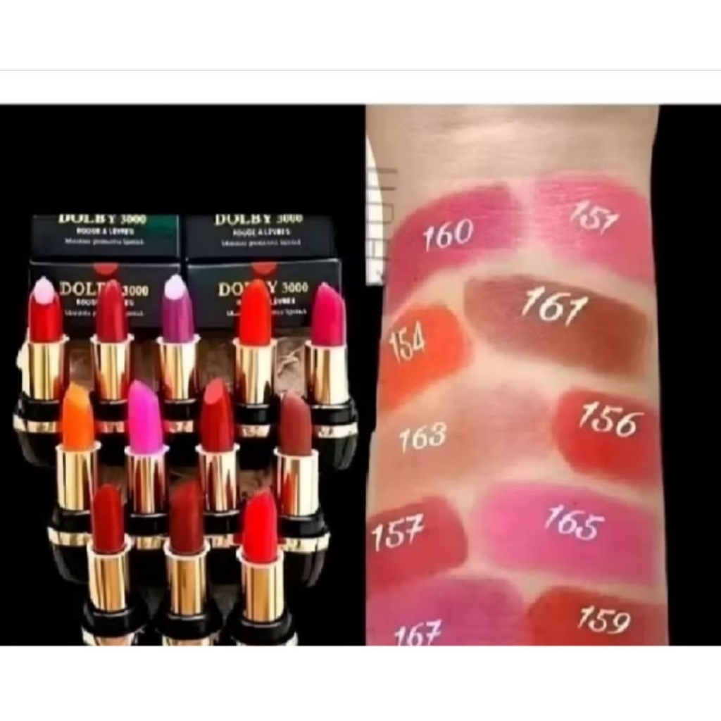 Lipstik Dolby 3000 Seri 151 Orange ke Pink, Tampilan Alami, Lembut, Tidak Mudah Luntur