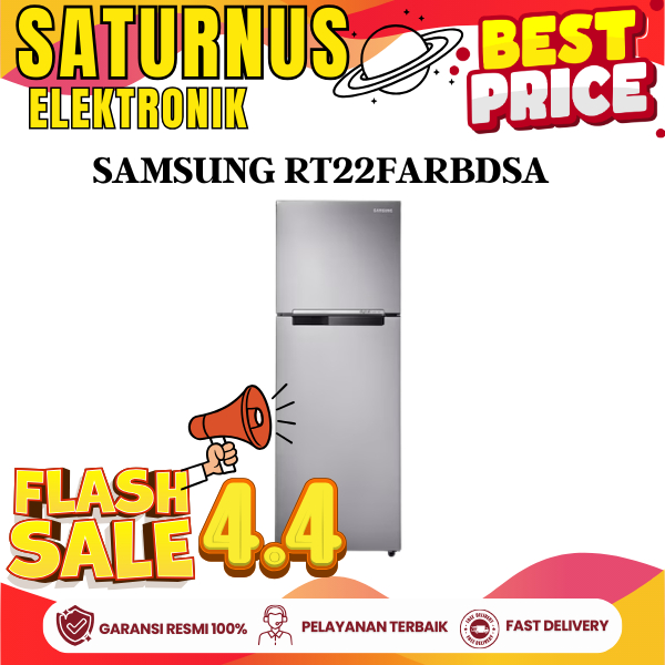 SAMSUNG RT22FARBDSA KULKAS 2 PINTU SIDE BY SIDE SMART INVERTER  All-around Cooling 234L RT22FARBDSA 