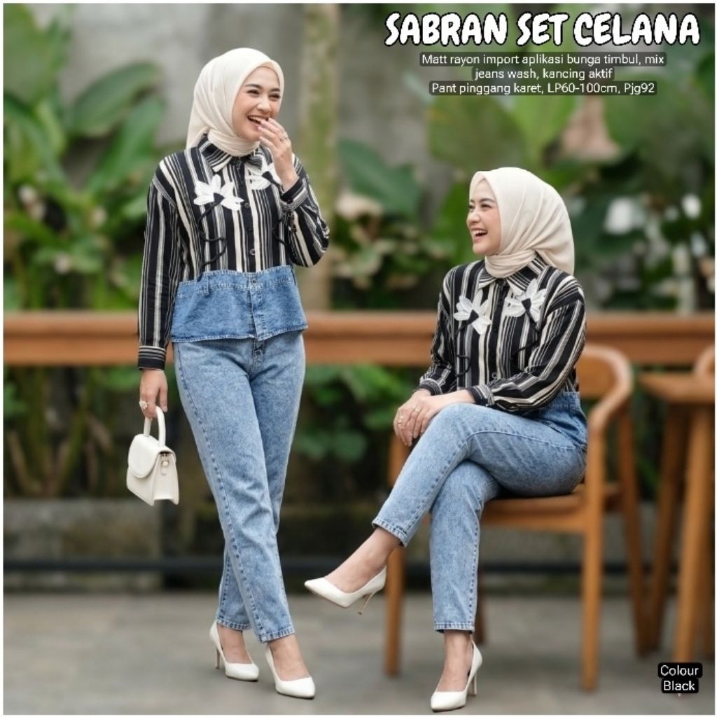 SABRAN Set Wanita | Set Kulot | | Setelan Jeans | | Set Kemeja |