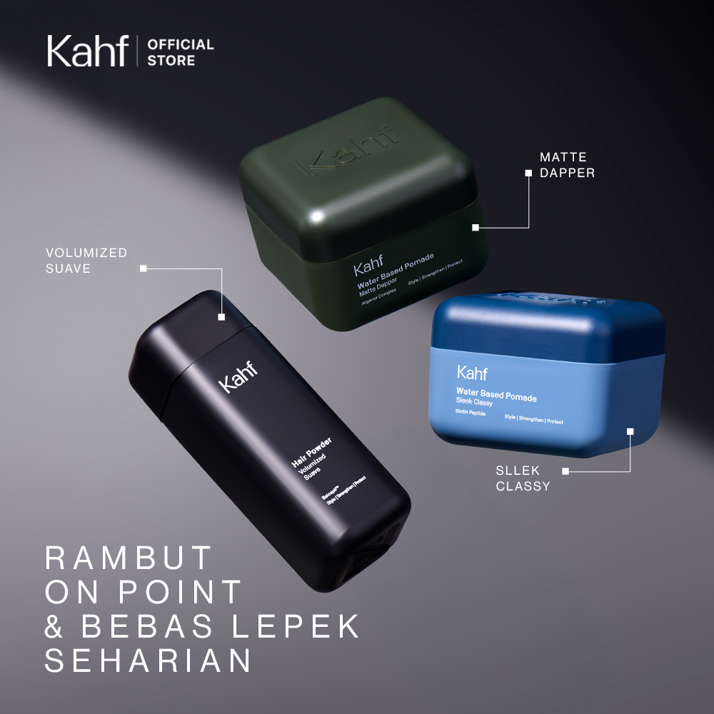 [PAKET RAMBUT ON POINT, BEBAS LEPEK SEHARIAN]  Kahf Sleek Classy Water-Based - Matte Dapper Water Ba