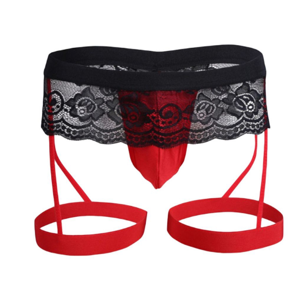 Celana dalam pria model renda tali garter