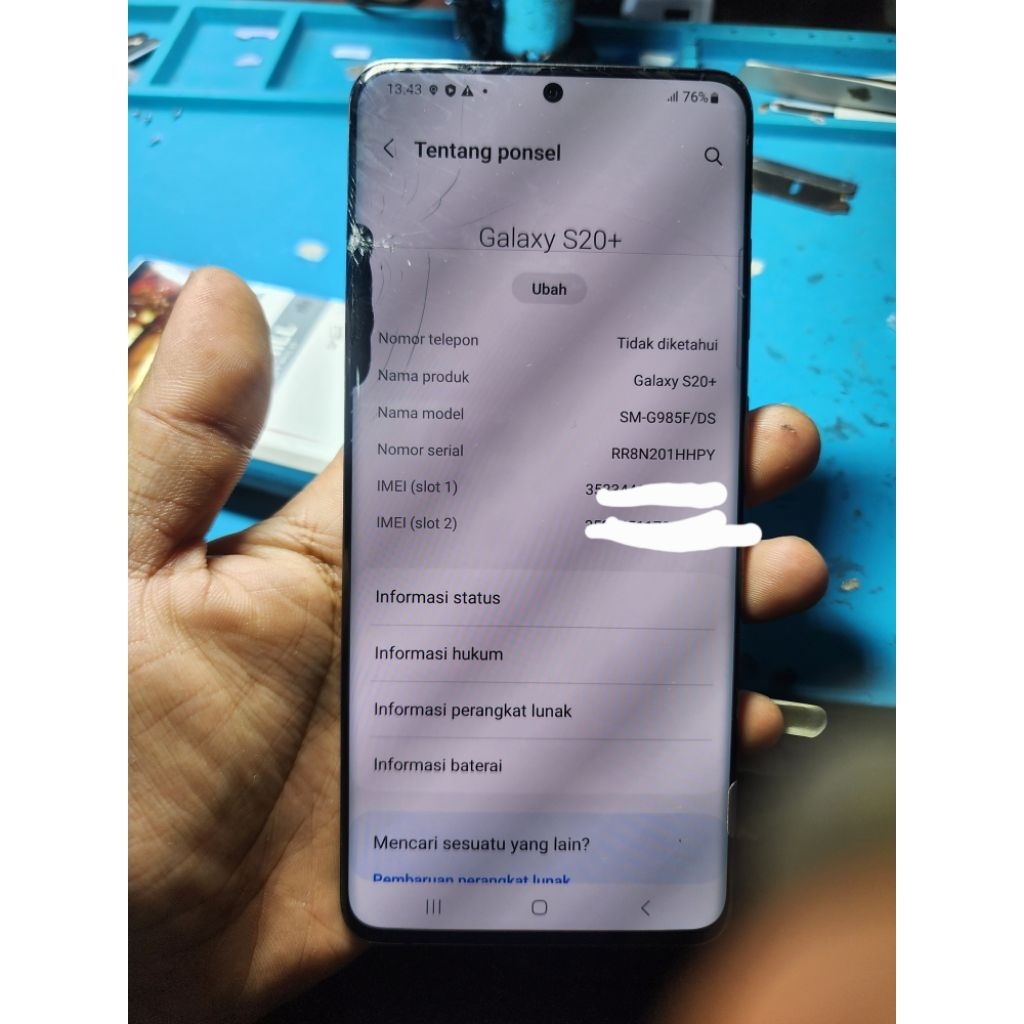 lcd frem samsung s20 plus copotan ori