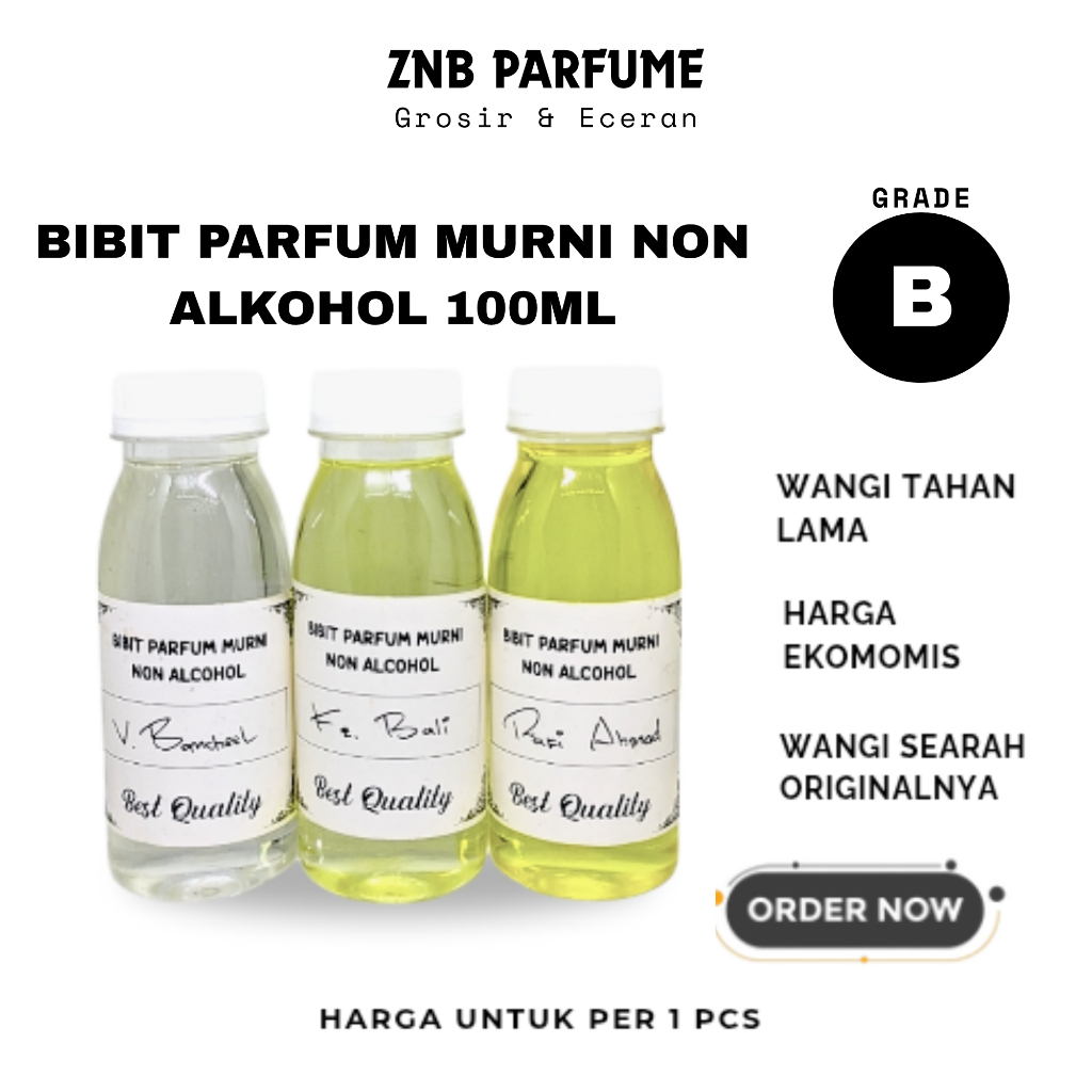 BIBIT PARFUM MURNI NON ALKOHOL 100ML GRADE B