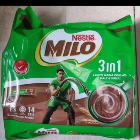 Milo 3in1 Susu Coklat 14 Sachet 33 Gram - Coklat, Malty, Bergizi