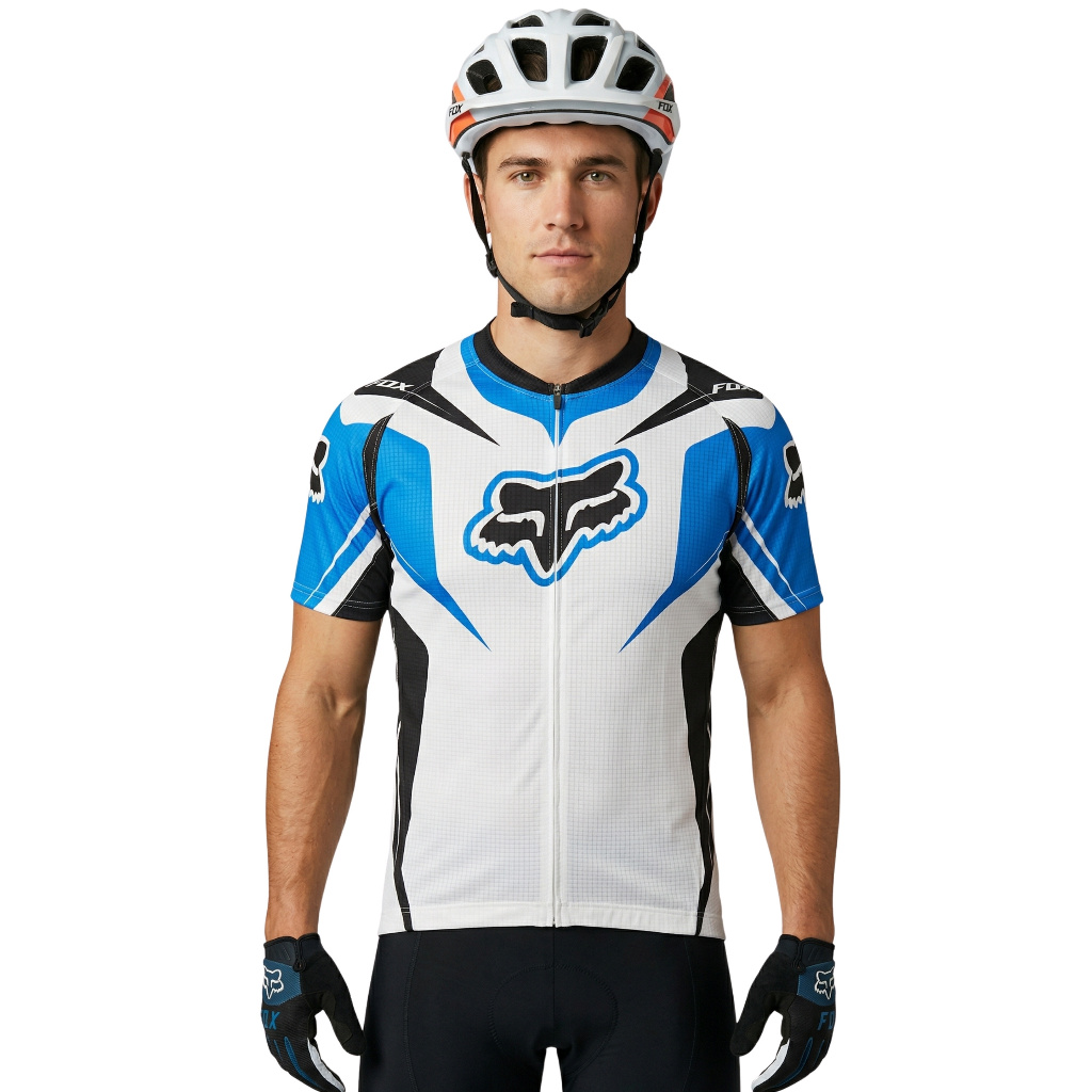 Fox Race Blue Jersey Sepeda MTB Jersey Sepeda Roadbike Jersey Sepeda MTB Original