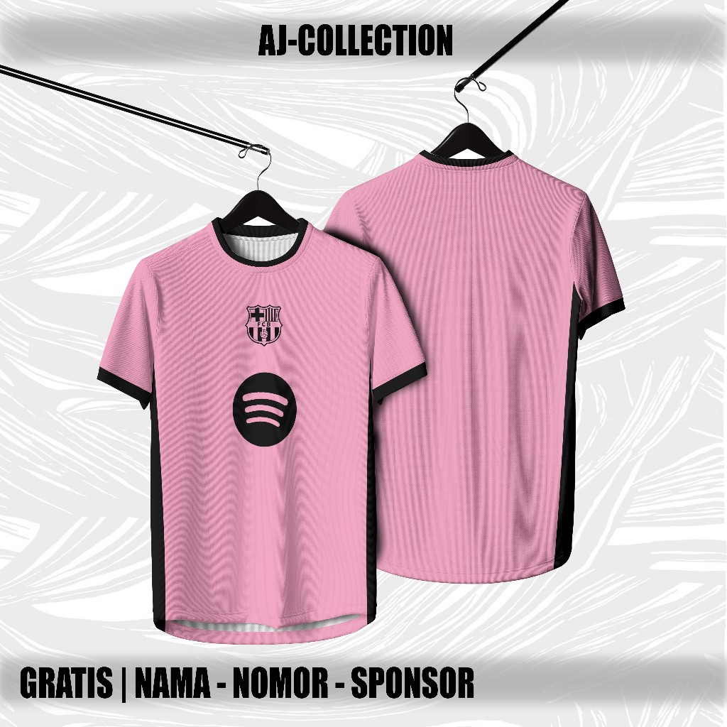 Jersey Bola Fans Barcelona Pink Fullprint