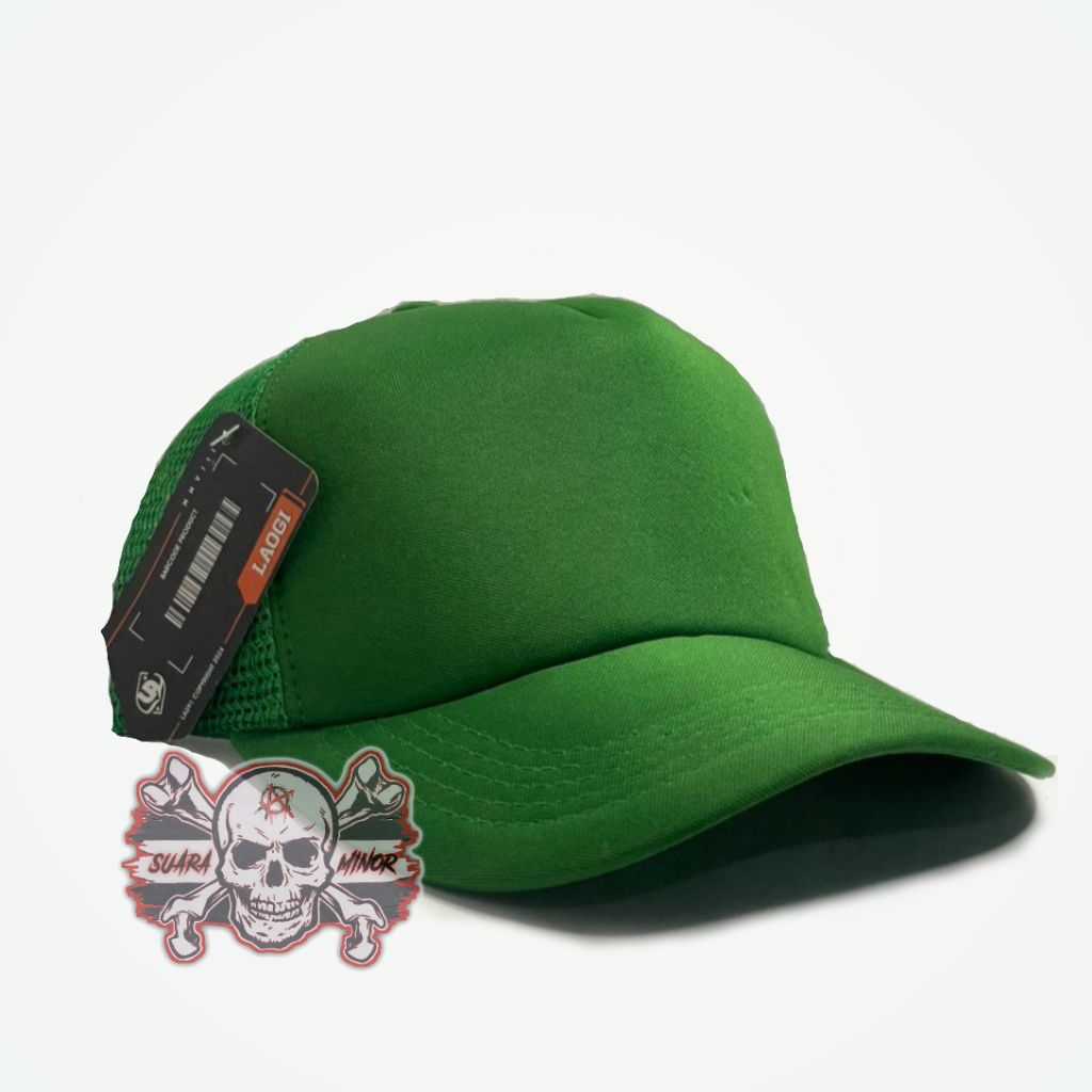 topi jaring trucker hijau