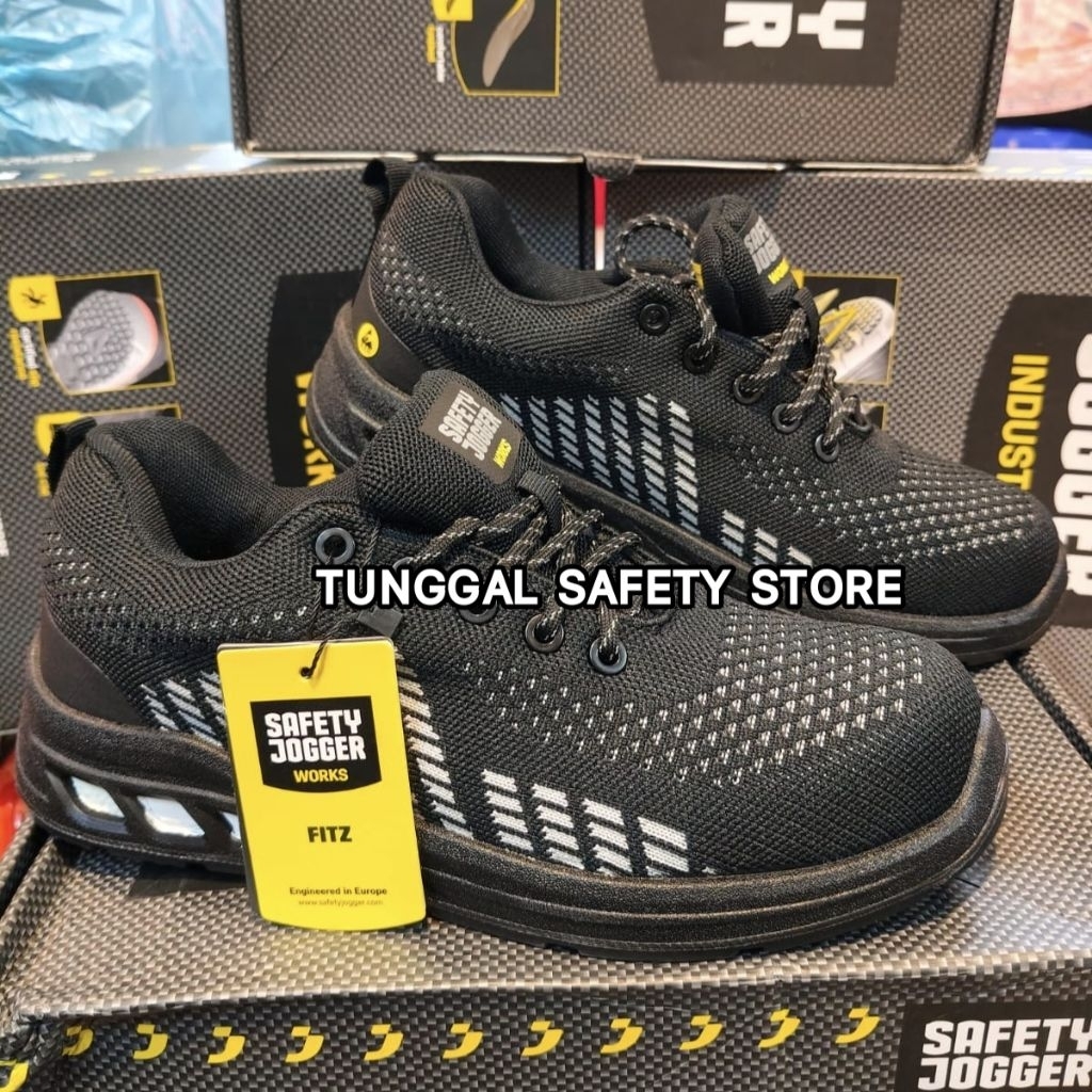 Sapatu Safety Jogger Fitz Hitam Tali / Safety Shoes Safety Jogger Fitz Original Hitam / Sepatu Safet