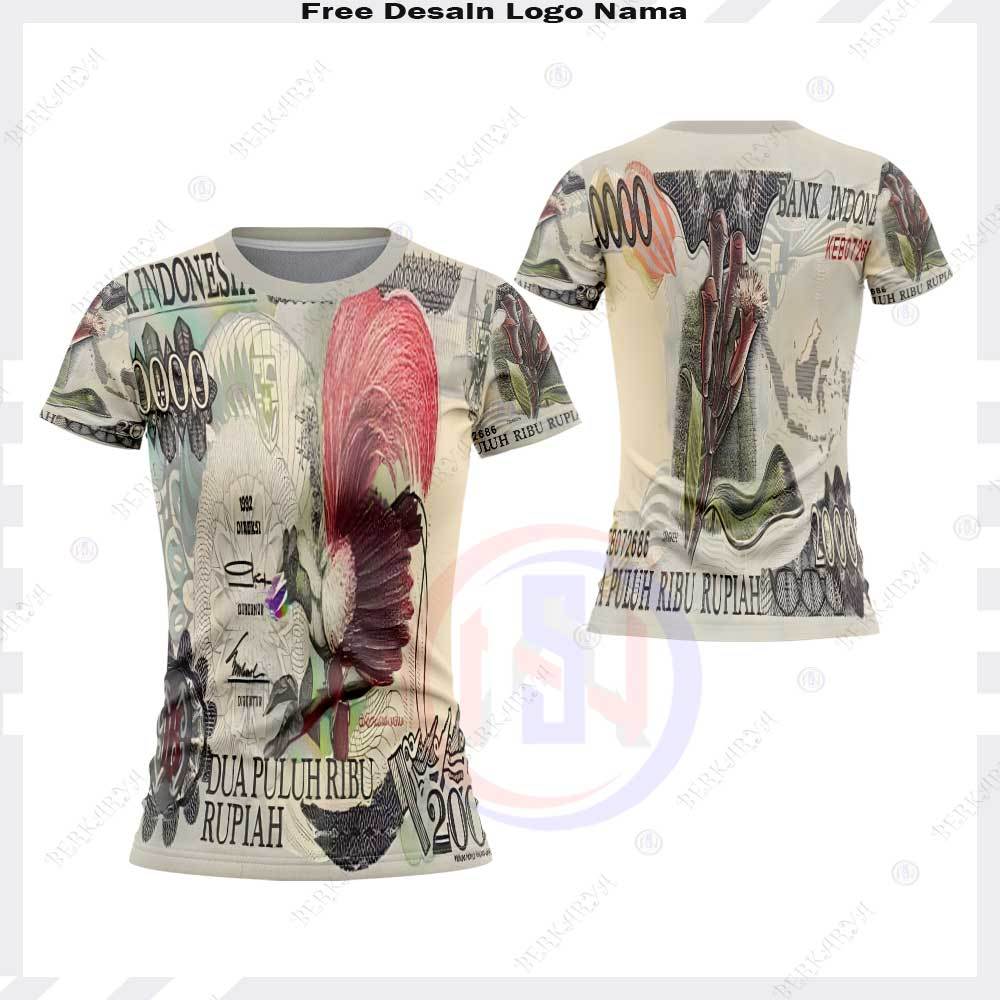 Kaos Jersey Uang Wanita Baju Kaos Unik Gambar Uang 20 Ribu Jadul Baju Uang Dua Puluh Ribu Rupiah