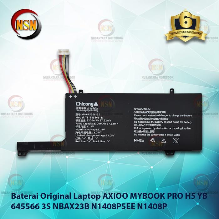 BATERAI AXIOO MYBOOK PRO H5 YB 645566 3S NBAX23B N1408P5EE N1408P