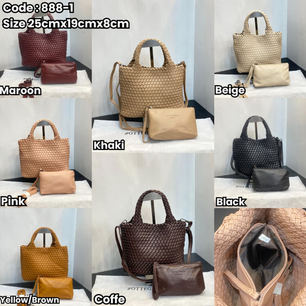 TAS TENTENG KULIT ANYAM FREE POUCH SLEMPANG MINI KULIT IMPORT