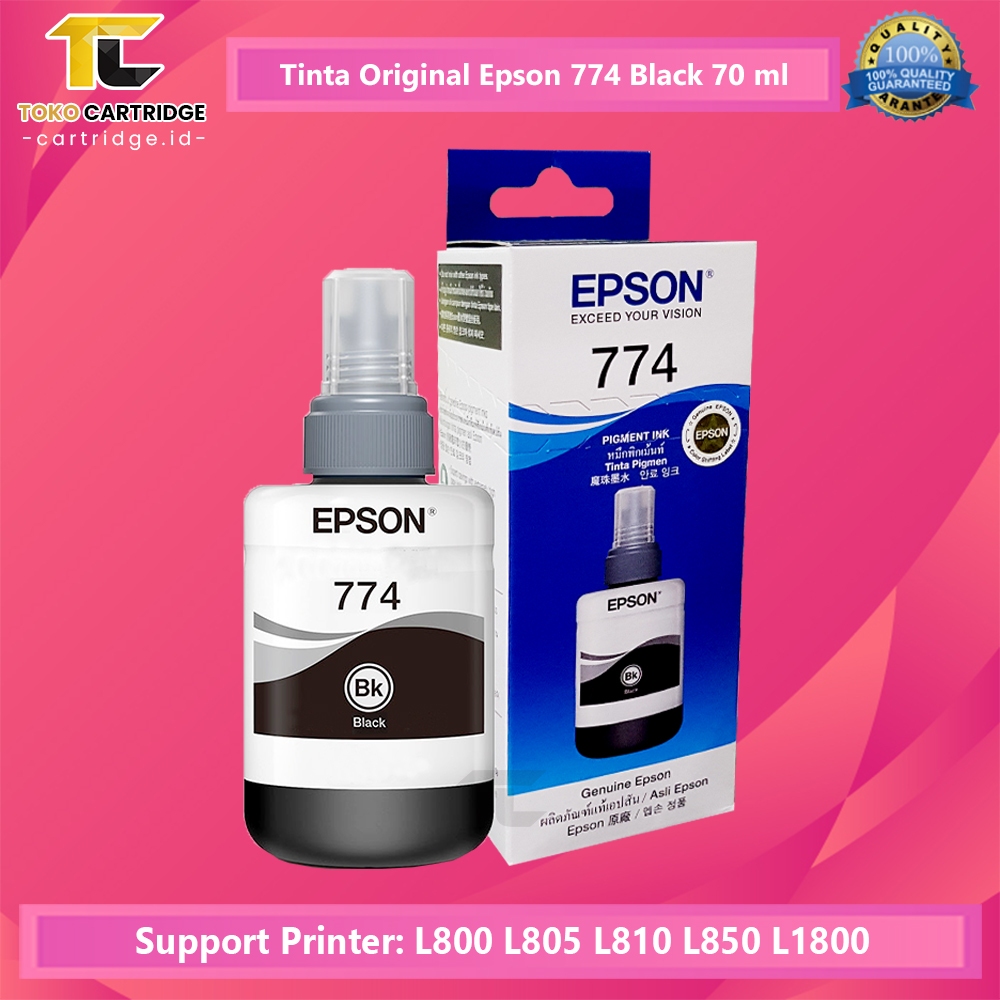 Tinta Epson Ink C13T774100 Original Ori Tinta 774 T7741 Printer L1455