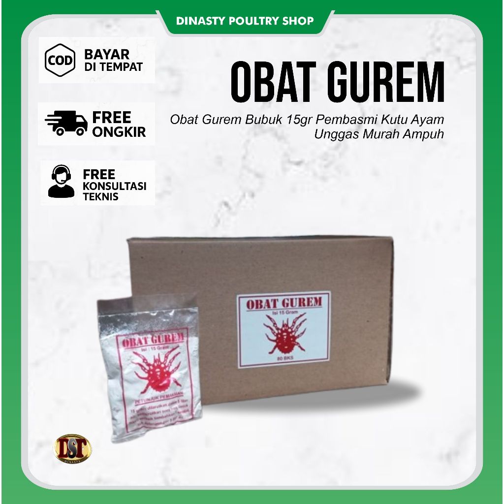 Obat Gurem Bubuk 15 Gram Pembasmi Kutu Ayam Unggas Obat Kutu Kandang Semprot Ampuh