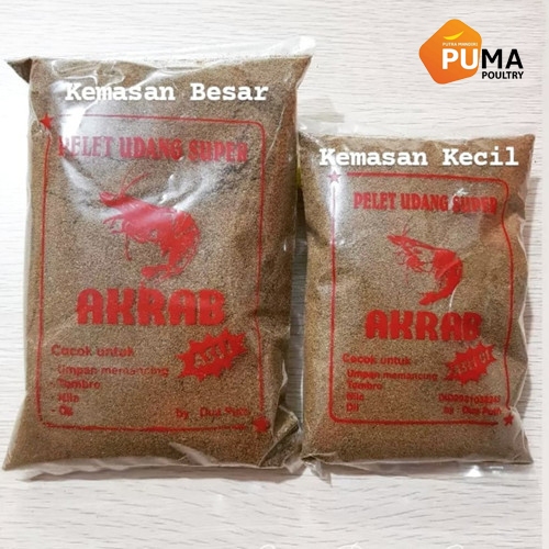 Pelet Akrab Udang Umpan Pancing Nila dan Ikan Air Tawar Umpan Pelet Akrab Aroma Udang