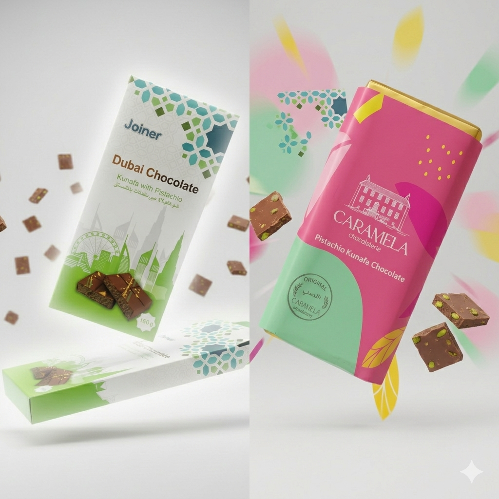 Coklat Dubai 1PCS Original 100% Saudi Arab CARAMELA / JOINER Pistachio Kunafa Cokelat Bar Dubai Premium