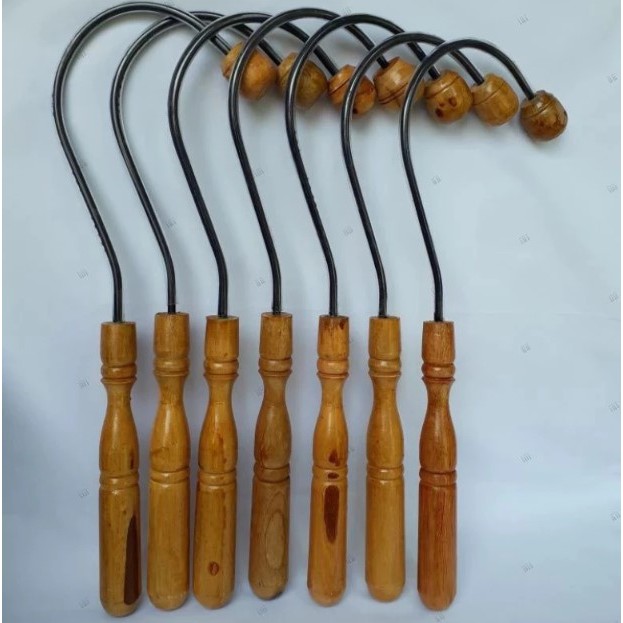 Alat Pijat Kayu Punggung Tradisional - Gantol Pijat Manual Gagang Gerigi