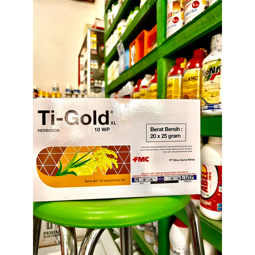 Herbisida Pembeku Biji Padi Ti-Gold 10WP 1 Kotak ( Isi 20 Pack ). Pembeku Biji Gulma