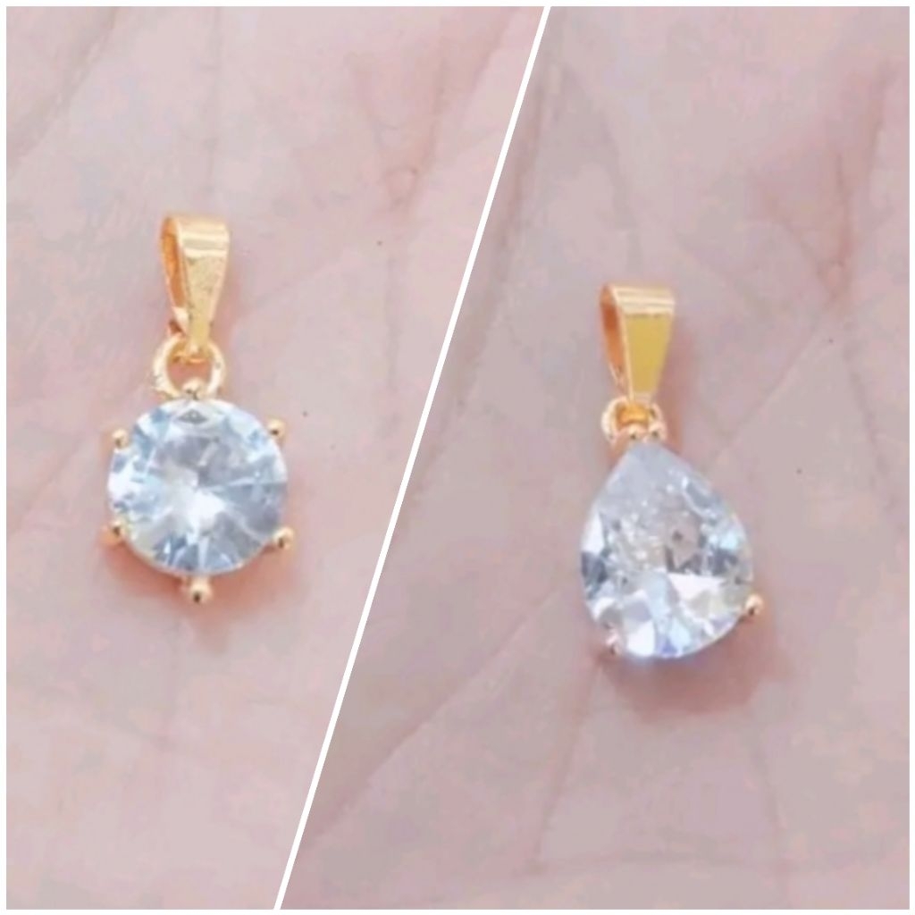 Liontin Bandulan Kalung Titanium warna gold