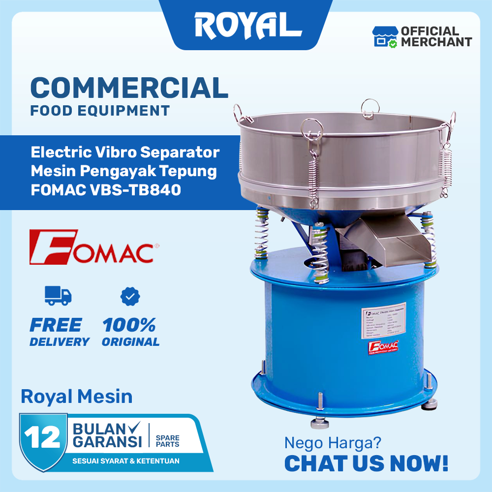 FOMAC VBS-TB840 Electric Vibro Separator – Mesin Pengayak & Penyaring Tepung Besar
