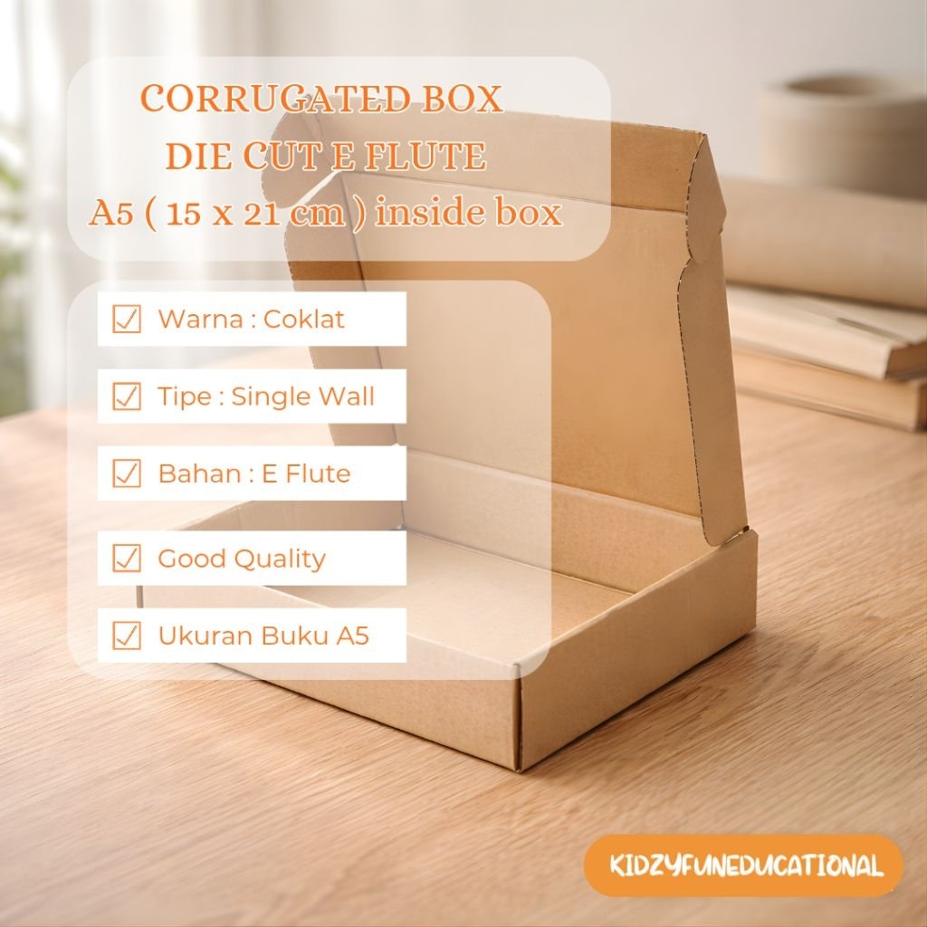 Corrugated Box Die Cut Kardus Coklat E-FLUTE