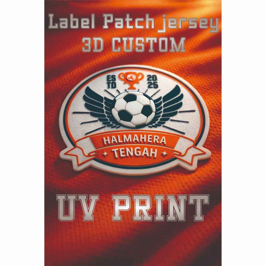 label patch karet custom jersey  desain 3D sistim velcro dan hotmelt