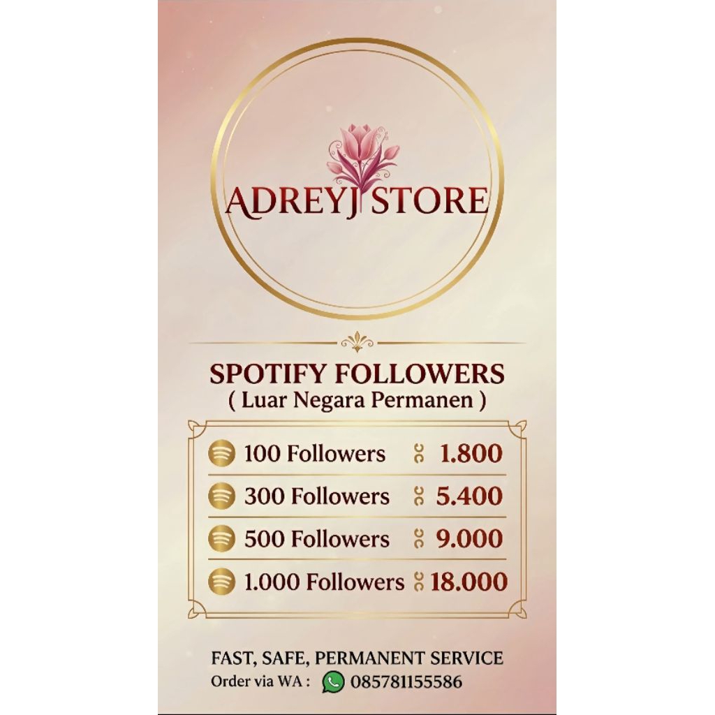 FOLLOWERS SPOTIFY PERMANEN ( Akun Luar )