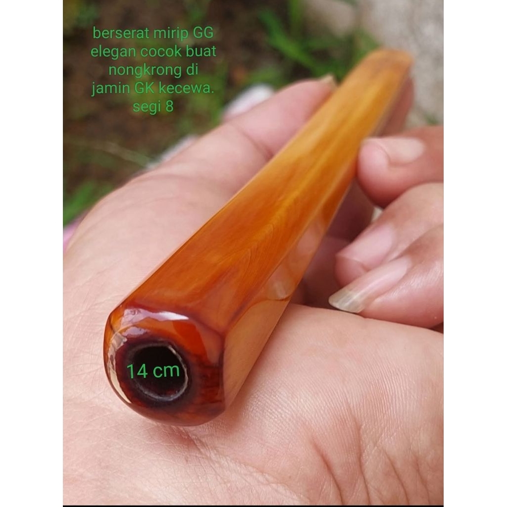 Once Pipa Mirip GG Berserat Model segi 8 Panjang 14cm